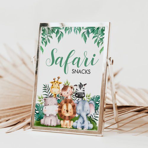 Safari Animals Snacks Sign  Wild ONE Birthday 