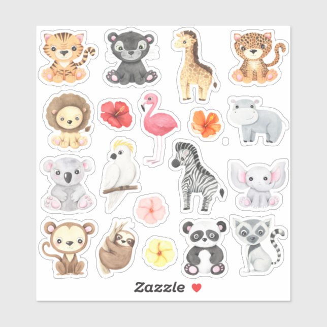 Safari Animals Sticker (Sheet)