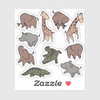 Safari animals stickers - elephants & more