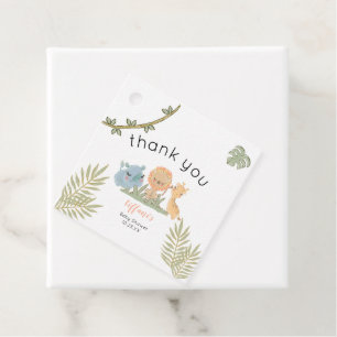 Safari Animals Thank You Baby Shower Favor Tags