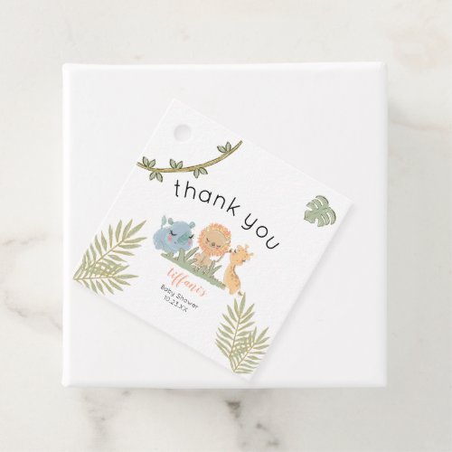 Safari Animals Thank You Baby Shower Favor Tags