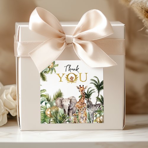 Safari Animals Thank You Favor Sticker
