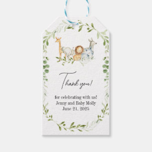 Safari Animals Thank You Tags, Safari Gift Tags