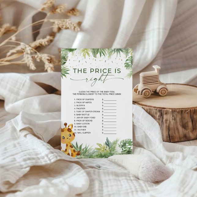 Safari Animals The Right Price Baby Shower Game (Creator Uploaded)