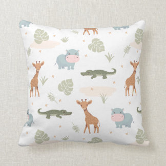 Safari Animals Throw Pillow
