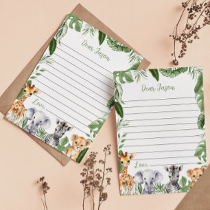 Safari Animals Time Capsule Note Message Card