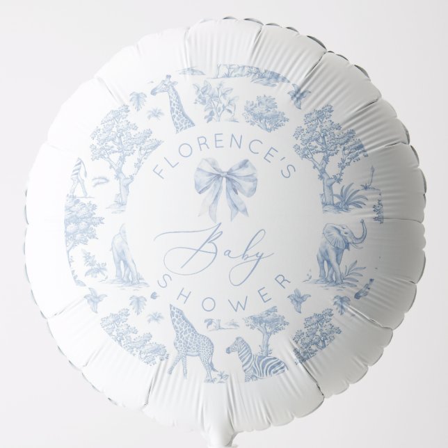 Safari animals Toile de Jouy Baby shower  Balloon (Front)