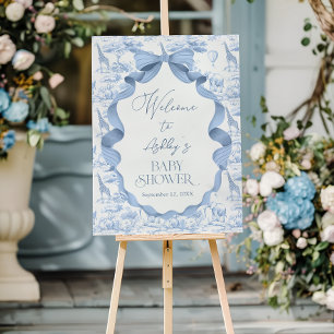 Safari Animals Toile de Jouy Baby shower Welcome Foam Board