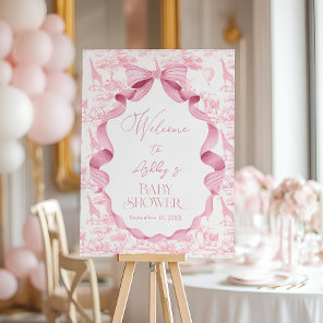 Safari Animals Toile de Jouy Baby Shower Welcome Foam Board