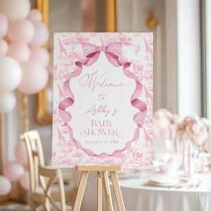 Safari Animals Toile de Jouy Baby Shower Welcome Foam Board