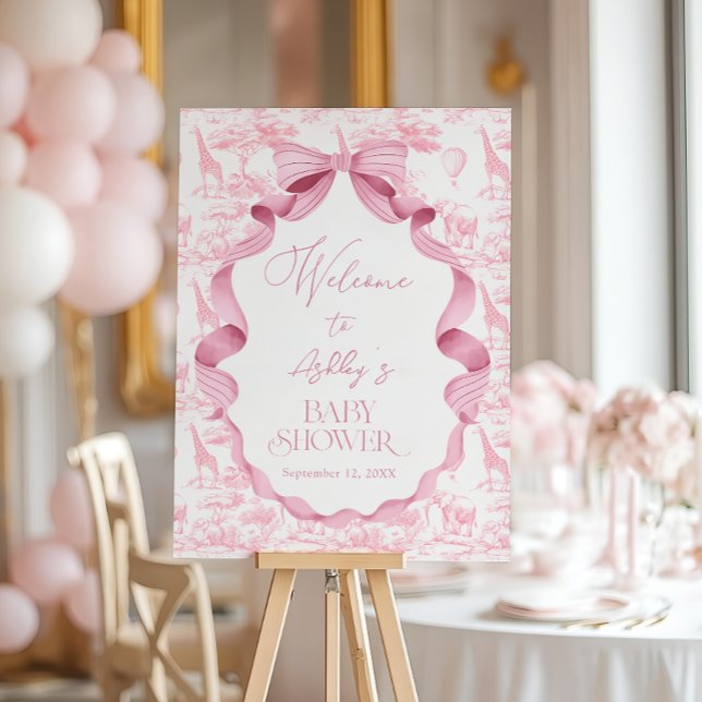 Safari Animals Toile de Jouy Baby Shower Welcome Foam Board (Creator Uploaded)