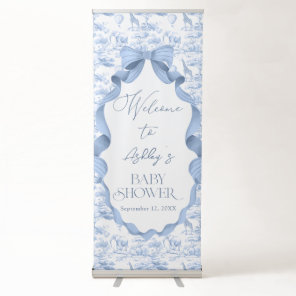 Safari Animals Toile de Jouy Baby Shower Welcome Retractable Banner