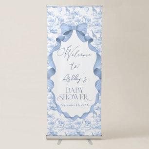 Safari Animals Toile de Jouy Baby Shower Welcome Retractable Banner