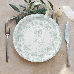 Safari animals Toile Green Baby shower  Paper Plates<br><div class="desc">Safari animals Toile Green Baby shower Paper Plates
Matching items available.</div>