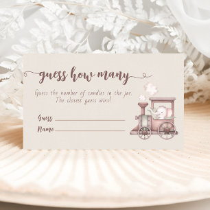 Safari Animals Train Baby Shower Game Enclosure Card