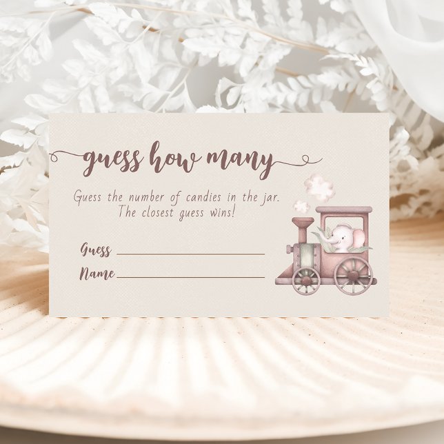 Safari Animals Train Baby Shower Game Enclosure Card (Creator Uploaded)