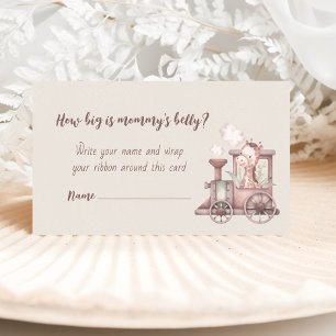 Safari Animals Train How Big Is Mommy's Belly Enclosure Card