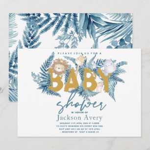 Safari Animals Tropical Baby Shower Invitation