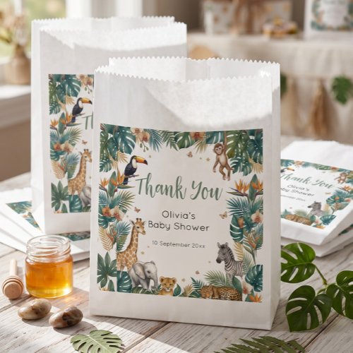 Safari Animals | Tropical Jungle Baby Shower  Favor Bag