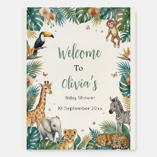 Safari Animals Tropical Jungle Baby Shower Foam Board