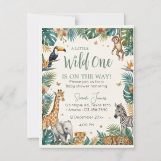 Safari Animals | Tropical Jungle Baby Shower Invitation