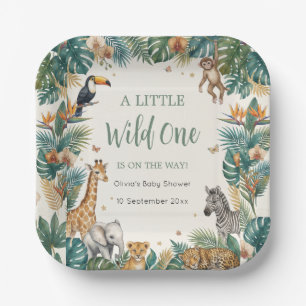 Safari Animals Tropical Jungle Baby Shower Paper Plates