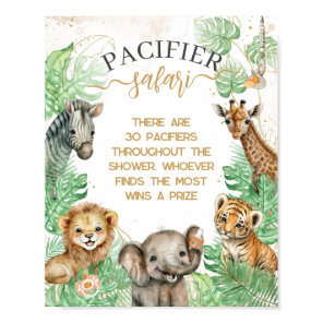 Safari animals Tropical Shower pacifier hunt game Poster