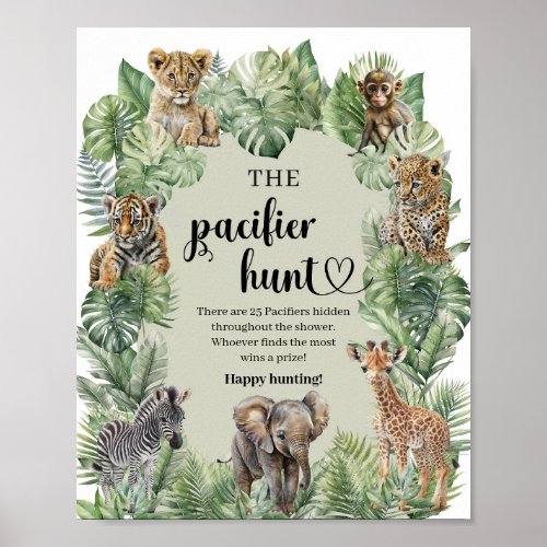 Safari animals Tropical The Pacifier Hunt game Poster