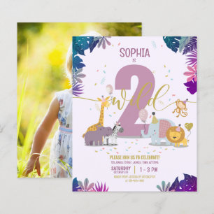 Safari Animals Two Wild Girl Budget Photo Birthday