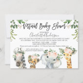 Safari Animals Virtual Baby Shower Invitation (Front)