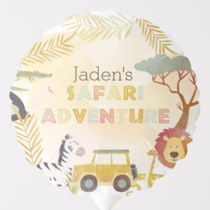 Safari Animals Watercolor Birthday Party Circle Balloon