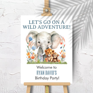 Safari Animals Welcome Sign | Blue Orange