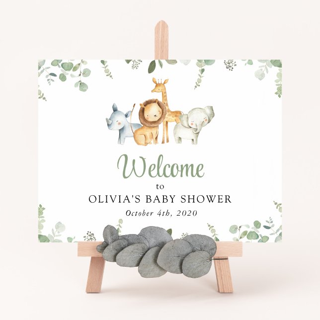Safari Animals, Wild Animals, Baby Shower Welcome Foam Board (Creator Uploaded)