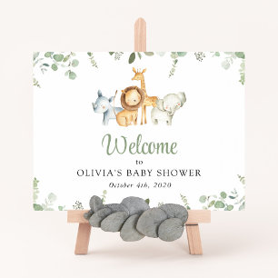 Safari Animals, Wild Animals, Baby Shower Welcome Sign