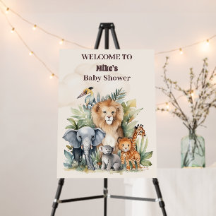 Safari Animals Wild One 1st Birtday Foam Board