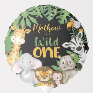 Safari Animals Wild One 1st Birthday Jungle Boy Balloon