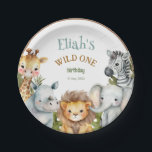 Safari Animals Wild One 1st Birthday Paper Plates<br><div class="desc">Cute paper plates featuring wild safari animals,  perfect for your wild one's birthday celebration.</div>