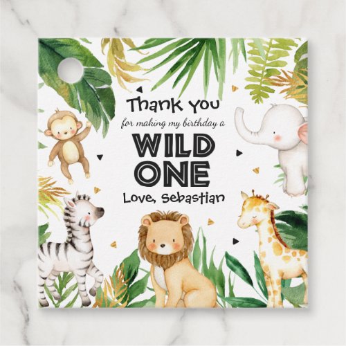 Safari Animals Wild One 1st Birthday Party Decor  Favor Tags