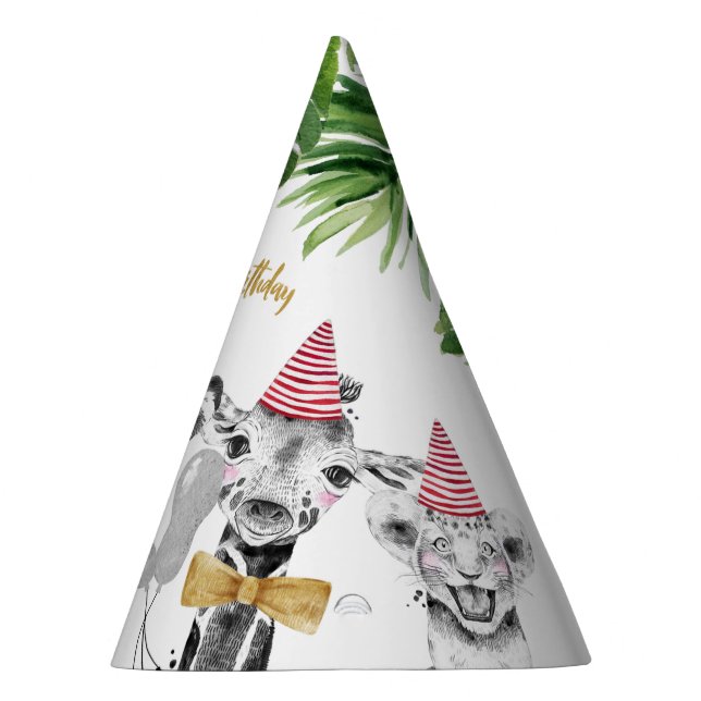 Safari Animals Wild One Birthday Party Hat Zazzle