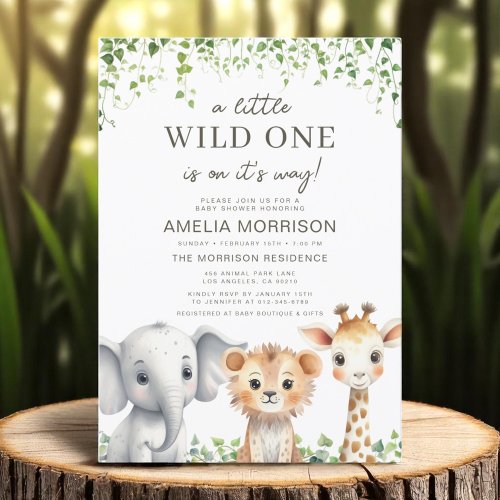 Safari baby shower invitation