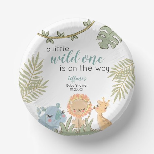  Safari Animals Wild One Girl Baby Shower   Paper Bowls