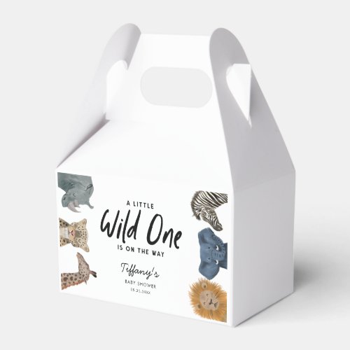 Safari Animals Wild One Is On the Way Baby Shower Favor Boxes