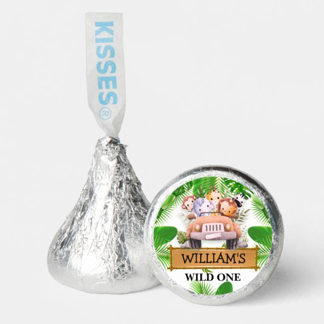 Safari Animals Wild One JUNGLE Birthday Hershey®'s Kisses® (Front)