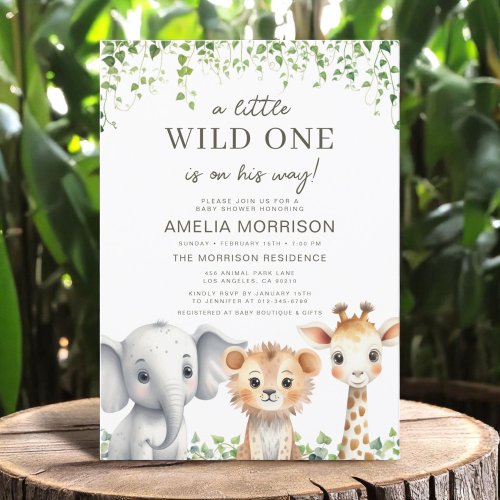 Safari baby shower invitation