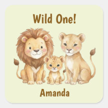 Safari Animals Wild One Personalized Name