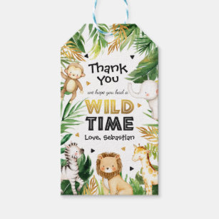 Safari Animals Young Wild And Three Party Favor Gift Tags