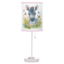 Safari Animals Zebra Personalized Baby Nursery  Table Lamp