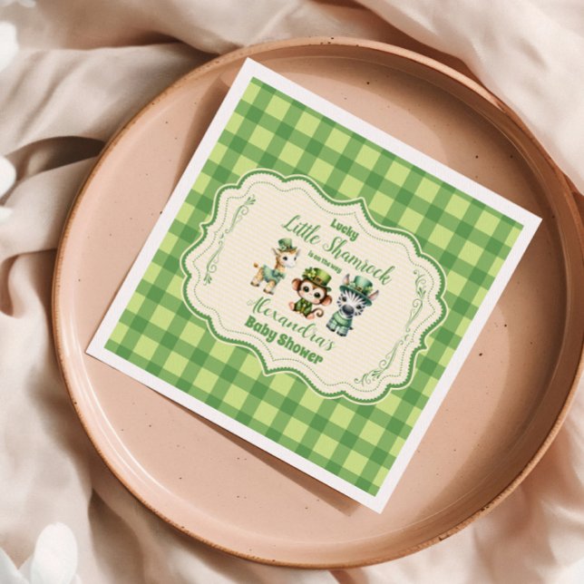 Safari Animlas Lucky Little Shamrock Napkins (Creator Uploaded)