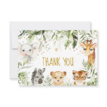 Safari baby animals and greenery thank you card Safari baby animals and greenery thank you card