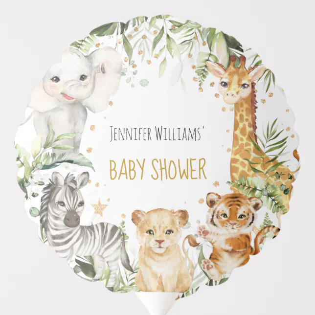 Safari Baby Animals Baby Shower Balloon | Zazzle